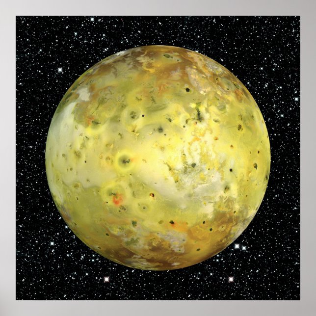 Poster PLANET JUPITER'S LUNE IO couleur vraie (espace) ~ (Devant)