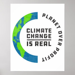 Poster Planet Over Profit Global Warming Climate Change