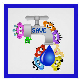 Poster Planet Peek-A-BOO /Save Water design
