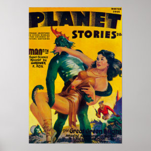 Poster Planet Stories Magazine Couverture 4