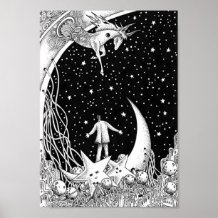 Poster Planétarium brillant dans le ciel
