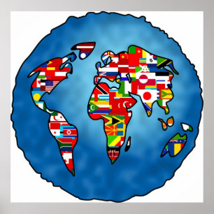 Poster Planète de drapeau