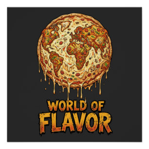 Poster Planète de surcharge de pizza