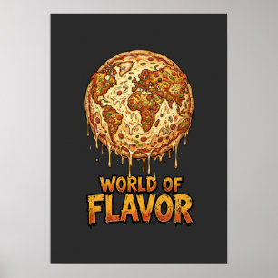 Poster Planète de surcharge de pizza