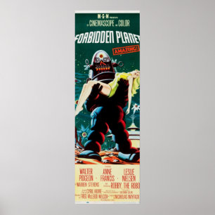 Poster PLANÈTE INTERDITE 1956 Vintag de science fiction r