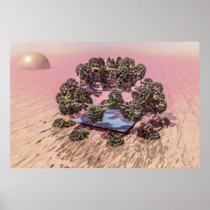 Poster Planète Mars. Aube.