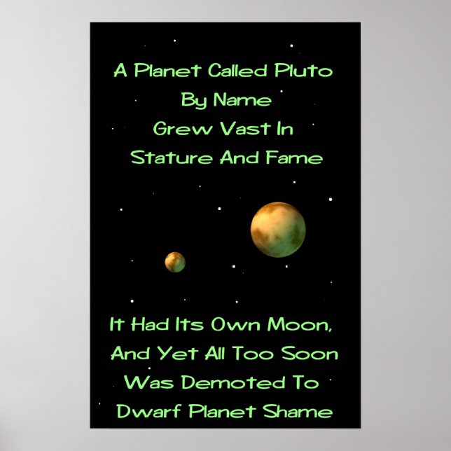 Poster Planète naine Pluto Limerick (Devant)