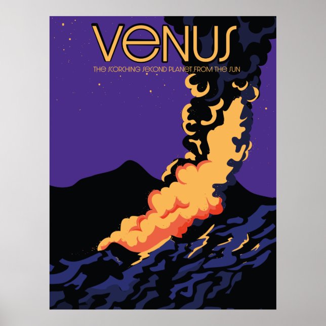 Poster Planète Vénus art spatial Mug à café à deux tons (Devant)