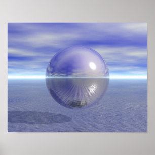 Poster Planète violette paisible Océan Amour Paix Harmoni