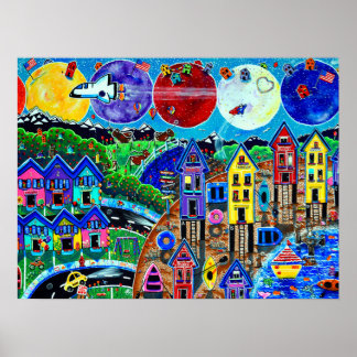 Poster Planètes pour enfants Navette spatiale World Ocean