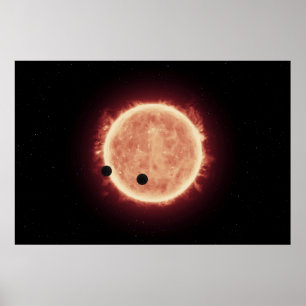 Poster Planètes Transitant Red Nwarf Star Dans Trappist-1