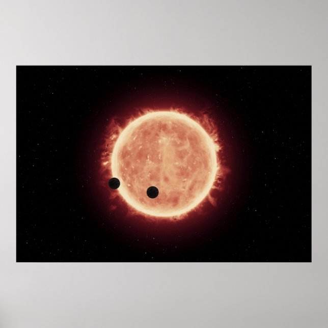 Poster Planètes Transitant Red Nwarf Star Dans Trappist-1 (Devant)