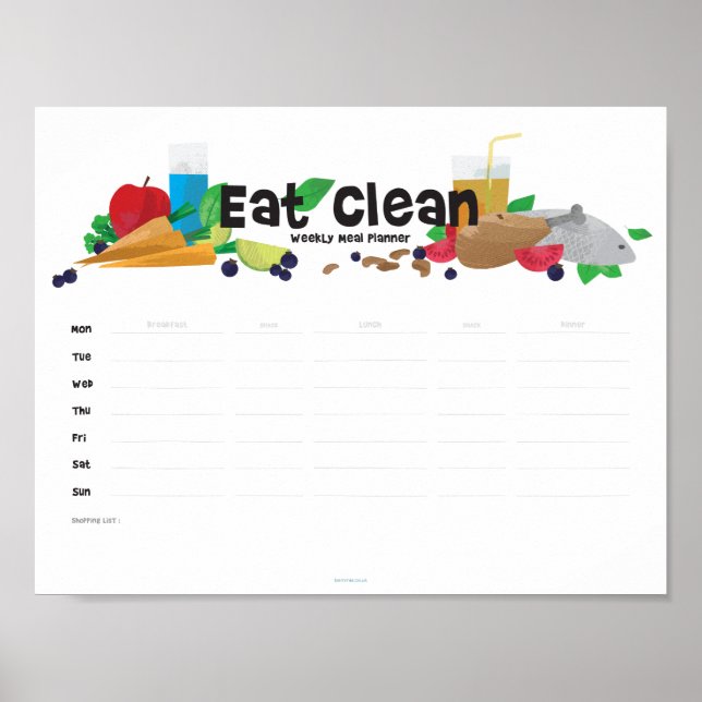 Poster Planificateur de repas hebdomadaire (Devant)