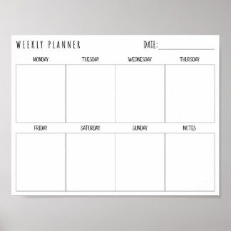 Poster Planificateur hebdomadaire simple