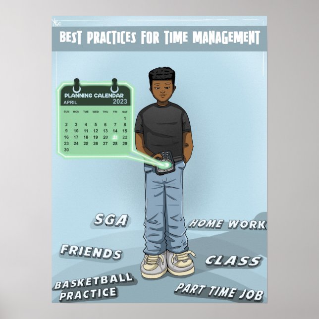 Poster Planification et gestion du temps (Matte) (Devant)