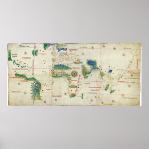 Poster Planisphere   1502 de Cantino