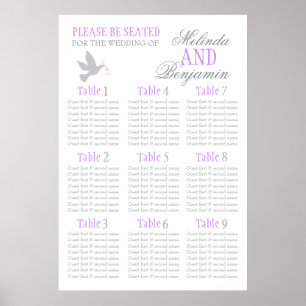 Poster Planneur de table mariage de colombe gris 1-9