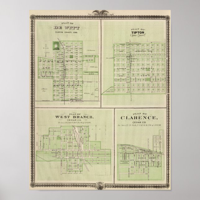 Poster Plans de DeWitt, Tipton (Devant)