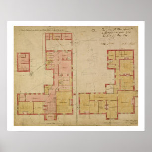 Poster Plans de la Red House, Bexley Heath, 1859 (plume a