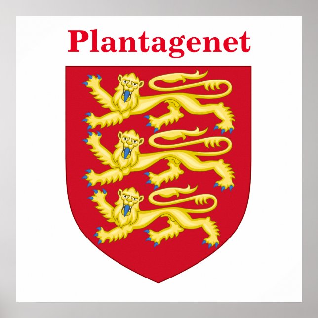 Poster Plantagenet Royal Crest avec texte (Devant)