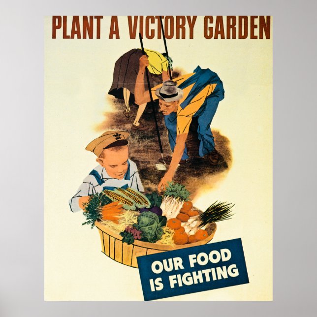 Poster Plante a Victory Garden - 2ÈME GUERRE MONDIALE Vin (Devant)