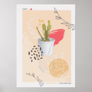 Poster Plante Abstrait Cactus