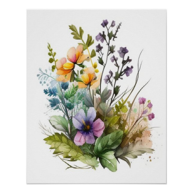 Poster Plante botanique moderne Feuille toile Mur art (Devant)