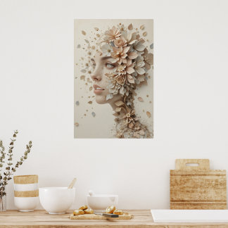 Poster plante-Humain Fusion Art Mur Abstrait