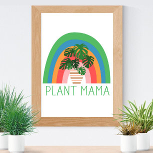 Poster Plante Mama Boho Rainbow Garden Monstera Feuilles