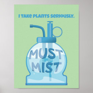 Poster Plante mister brumisateur plantes en pot