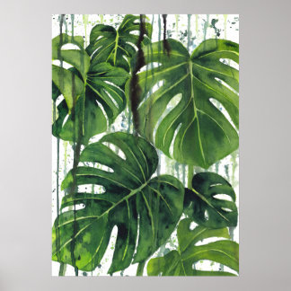 Poster Plante Monstera Abstrait 3