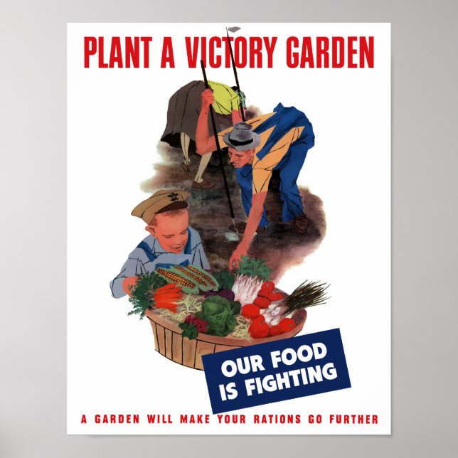 Poster Plante un jardin de victoire — Notre nourriture se (Devant)