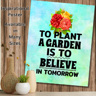 Poster Plante un jardin est croire en demain
