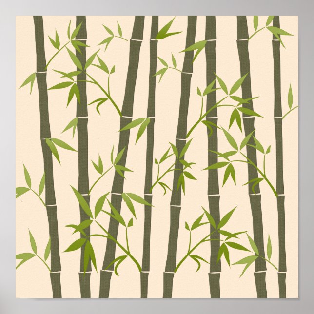 Poster Plantes de bambou vert naturel (Devant)