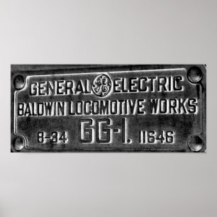 Poster Plaque Constructeurs GG-1 #4800 du chemin de fer d