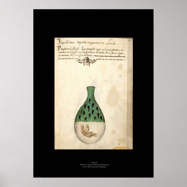 Poster Plaque d'affiche médiévale en alchimie italienne 4 (Devant)