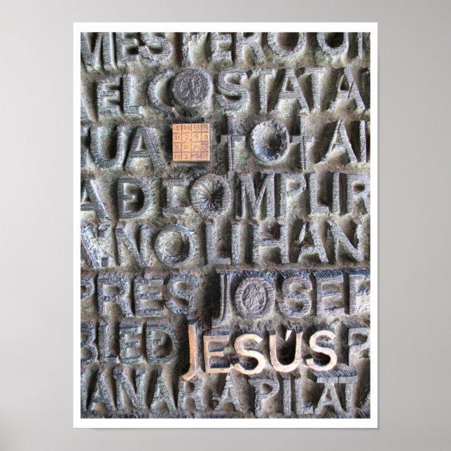 Poster Plaque de bronze Jésus Sagrada Familia Photo (Devant)