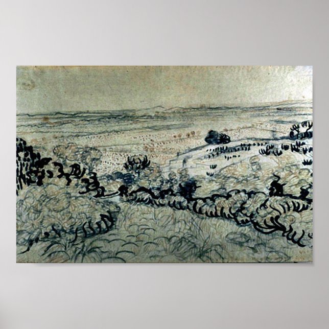 Poster Plaque de La Crau Van Gogh Art (Devant)