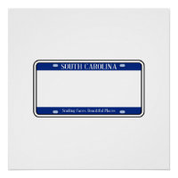 Plaque de licence d'État de Caroline du Sud vide