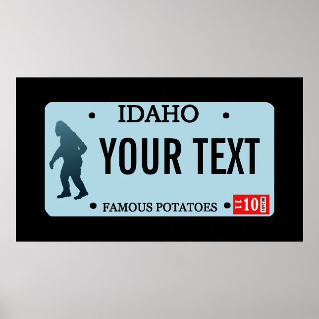 Poster Plaque de licence Idaho Sasquatch (Devant)