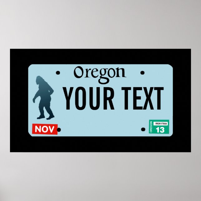 Poster Plaque de licence Oregon Sasquatch (Devant)