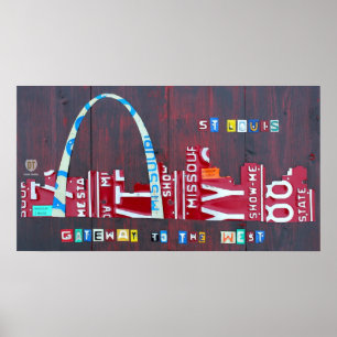 Poster Plaque de licence Skyline St. Louis Missouri