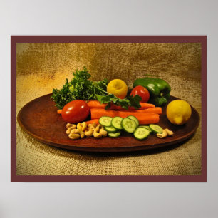 Poster Plaque de salade de légumes