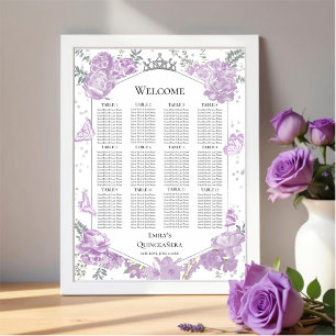 Poster Plaque de signalisation Quinceanera Lavender Siège