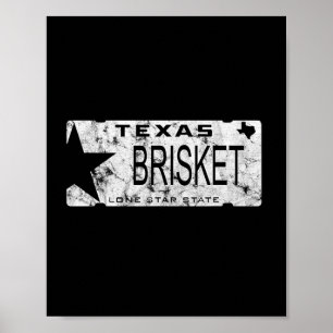 Poster Plaque d'immatriculation de l'État du Texas Briske