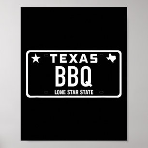 Poster Plaque d'immatriculation Texas Bbq Nourriture Vian