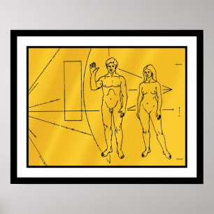 Poster Plaque dorée de la sonde spatiale NASA Pioneer 10