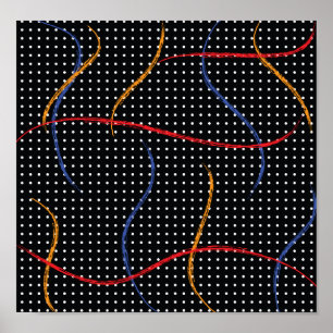 Poster Plaque et points de peinture rétro