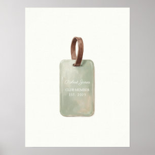 Poster Plaque murale personnalisée avec nom pour le golf