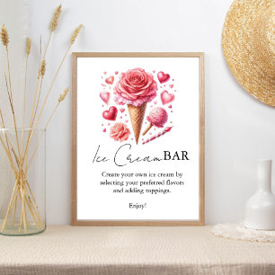 Poster Plaques de barre de Fêtes des mariées modernes ros